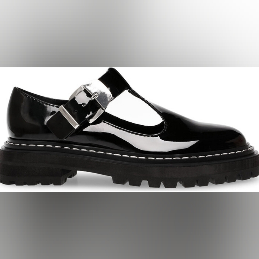 STEVE MADDEN Black Patent Leather Mary Jane Shoes
